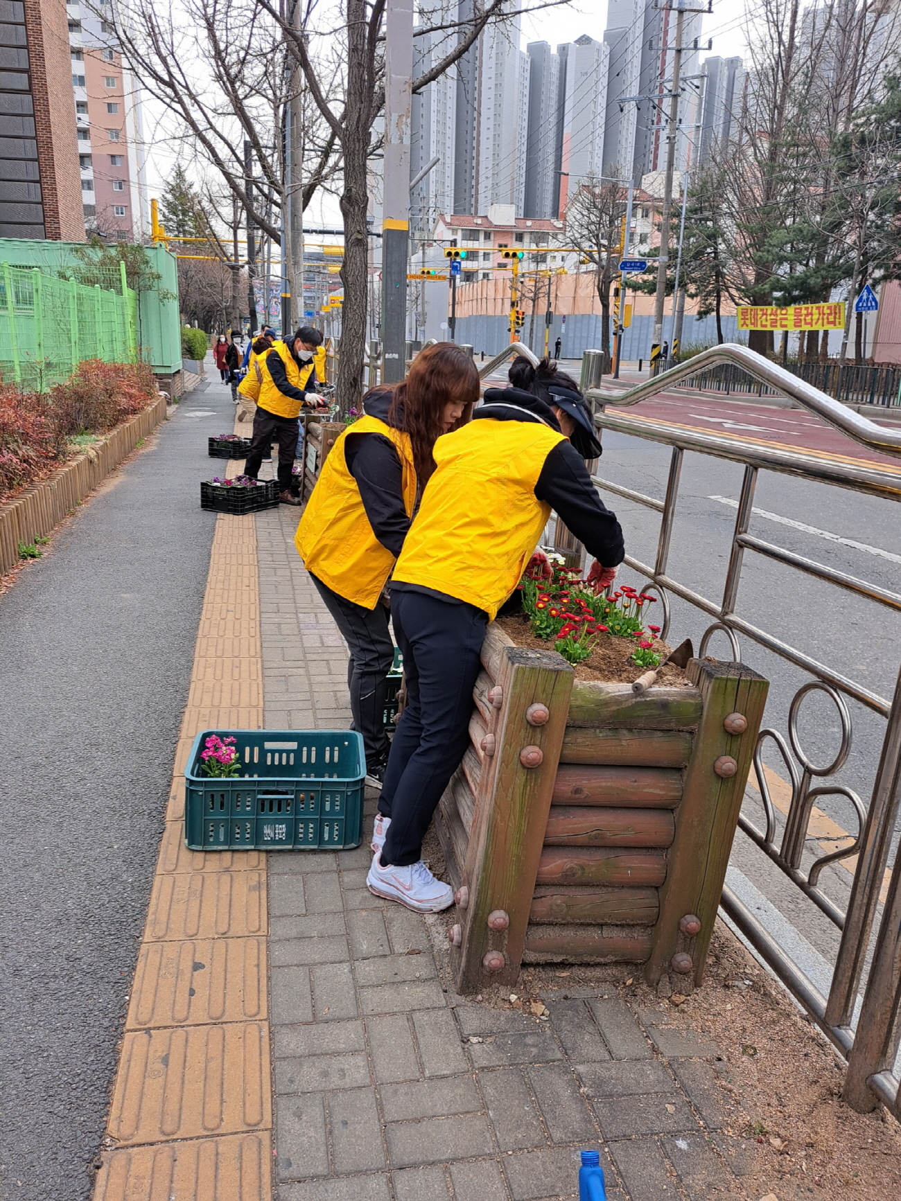 안산시 중앙동 주민자치회, 예술대학로 봄맞이 꽃길 조성