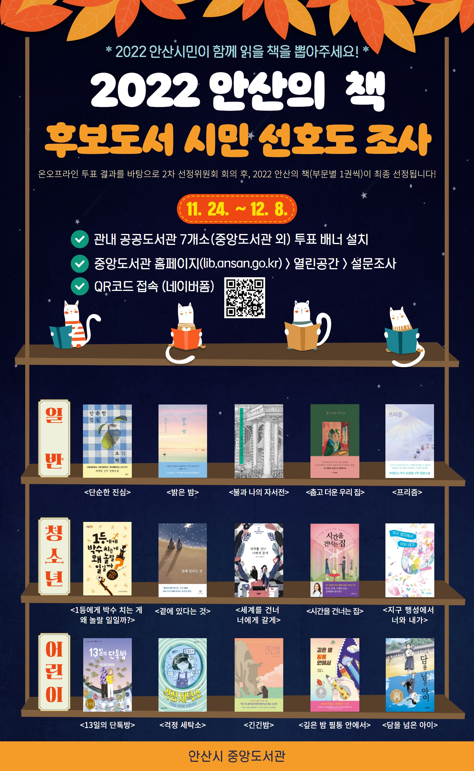 안산시, 다음달 8일까지‘2022 안산의 책’시민 선호도 조사