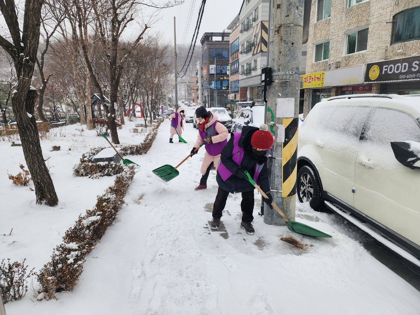 안산시 사동 통장협의회, 출근길 안전위해 제설작업 솔선수범