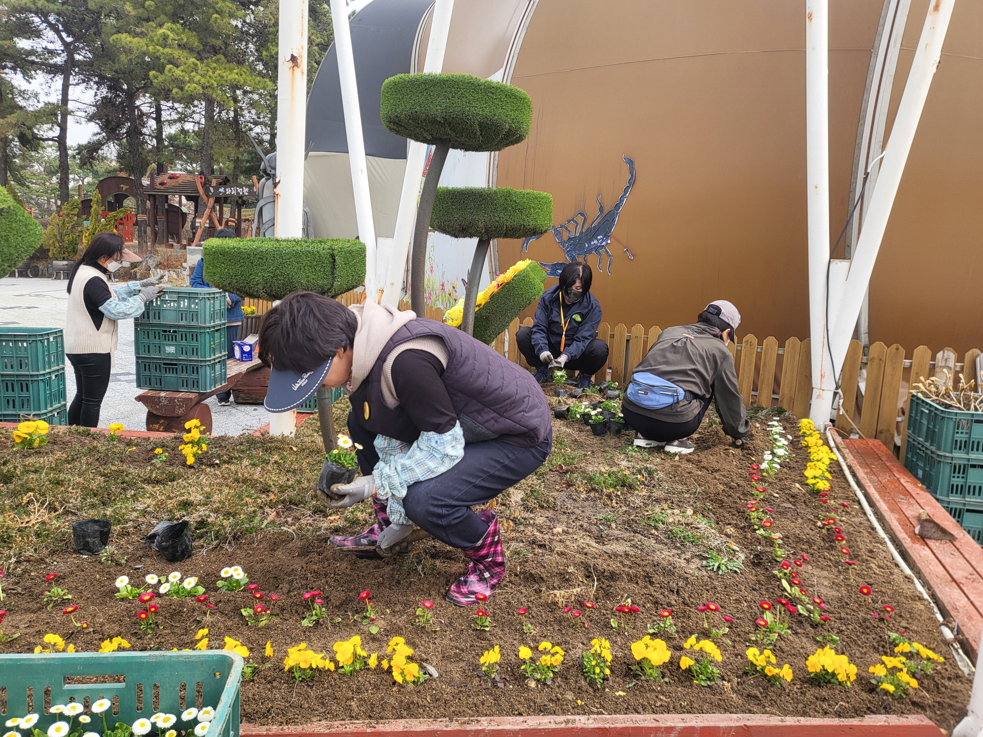 안산시 와동, 와리정원 봄꽃 식재