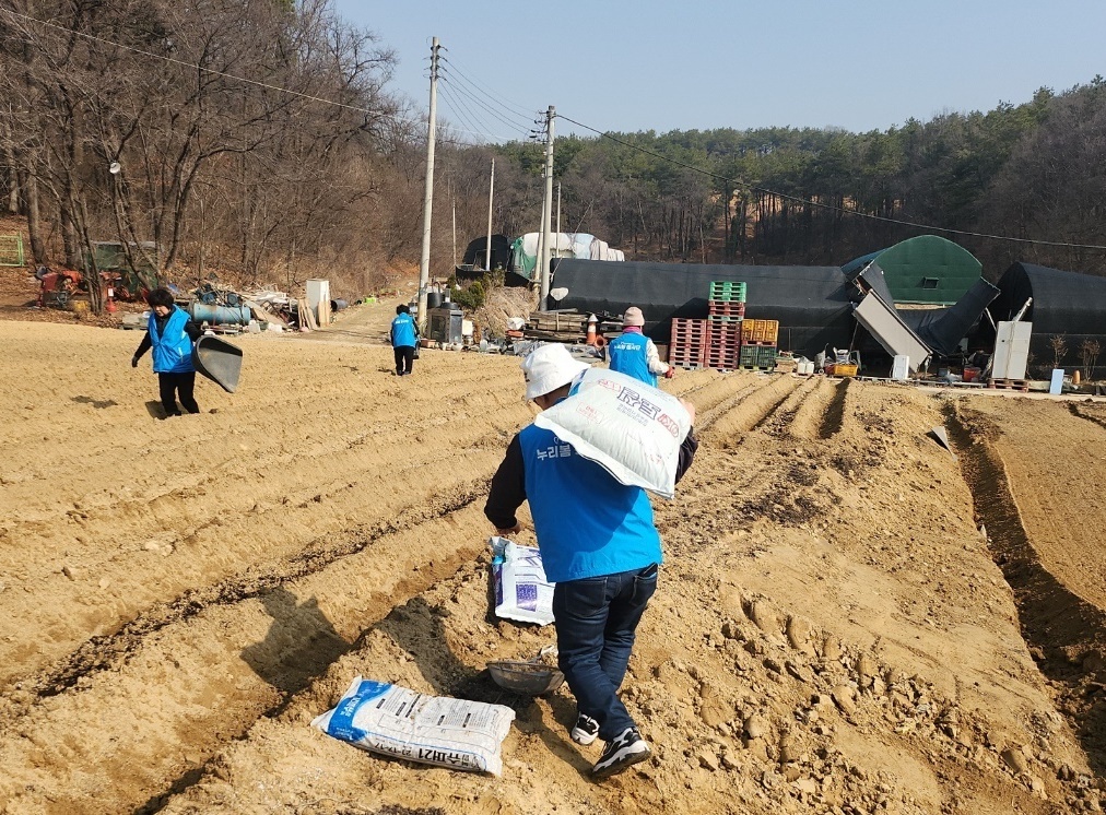 안산시 누리봄 봉사단과 성포동 바르게살기위원회, 봄감자 파종 추진