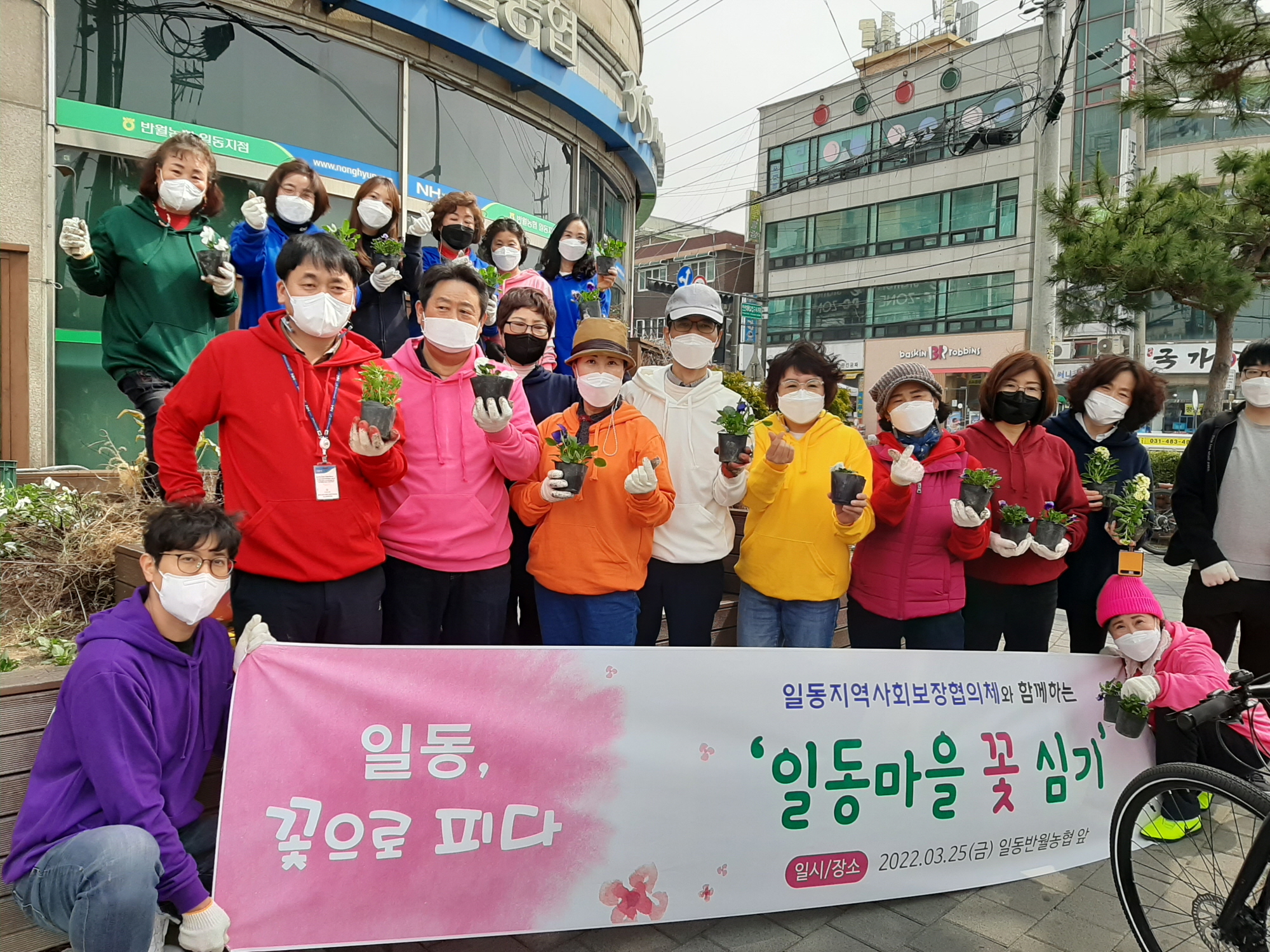 안산시 일동 지역사회보장협의체, 형형색색 봄꽃 식재