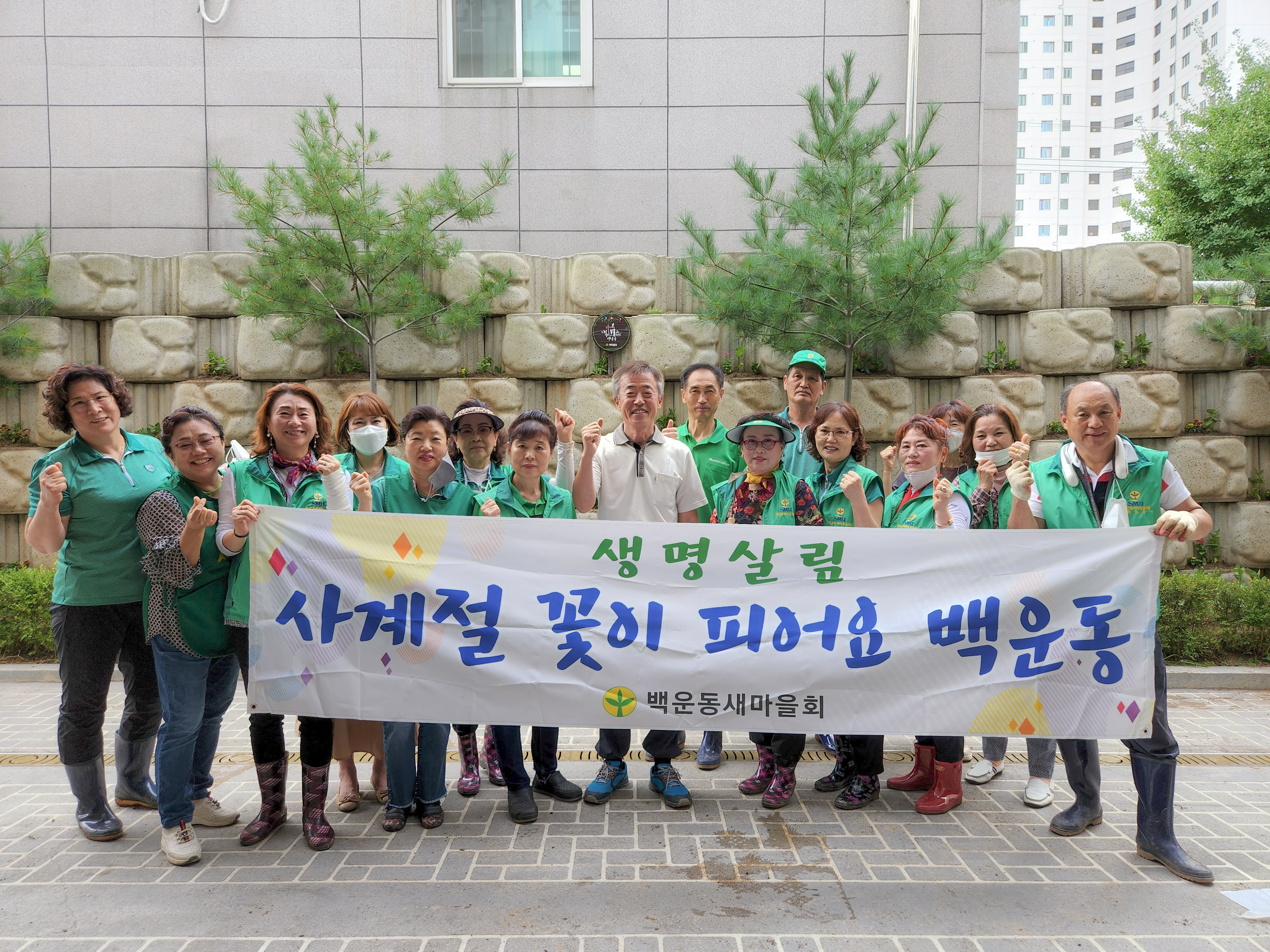 안산시 백운동 새마을회, 추석맞이 거리화단 가을꽃 식재