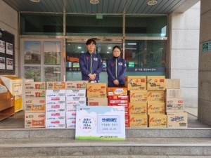 안산시 이동, 인성태권도장에서 소외계층 지원 위한 라면 기탁받아