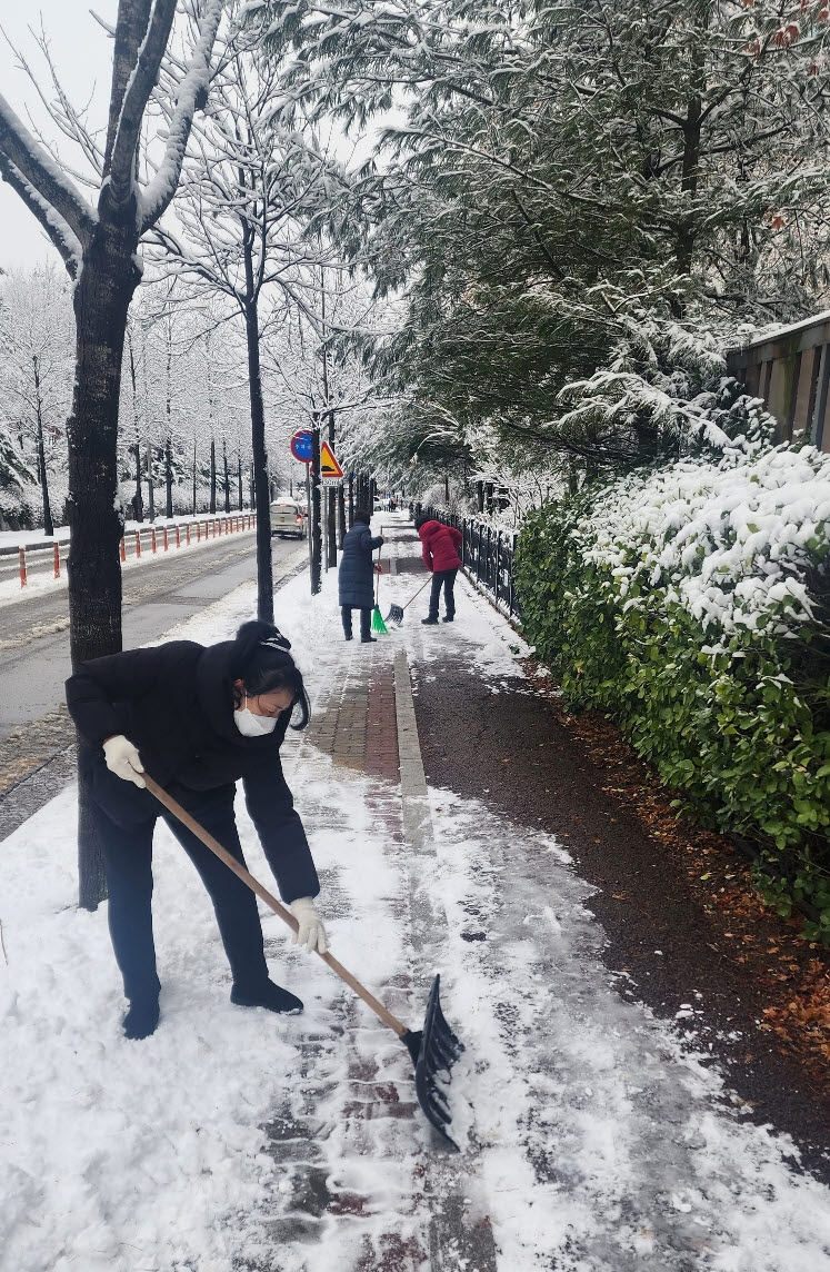 안산시 신길동 통장협의회, 제설취약지역 일대 제설작업