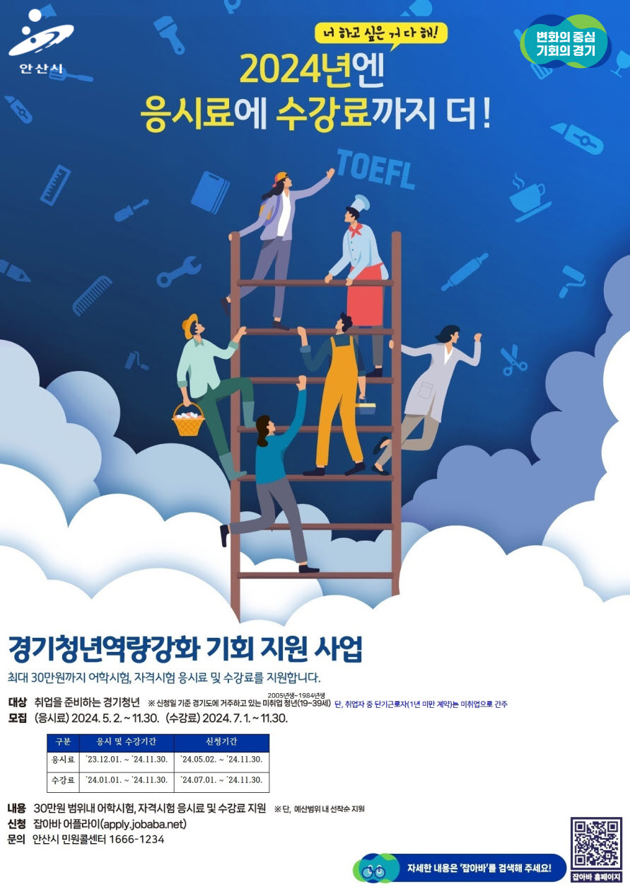 안산시, 경기청년 역량강화 기회 지원 대상자 모집 개시