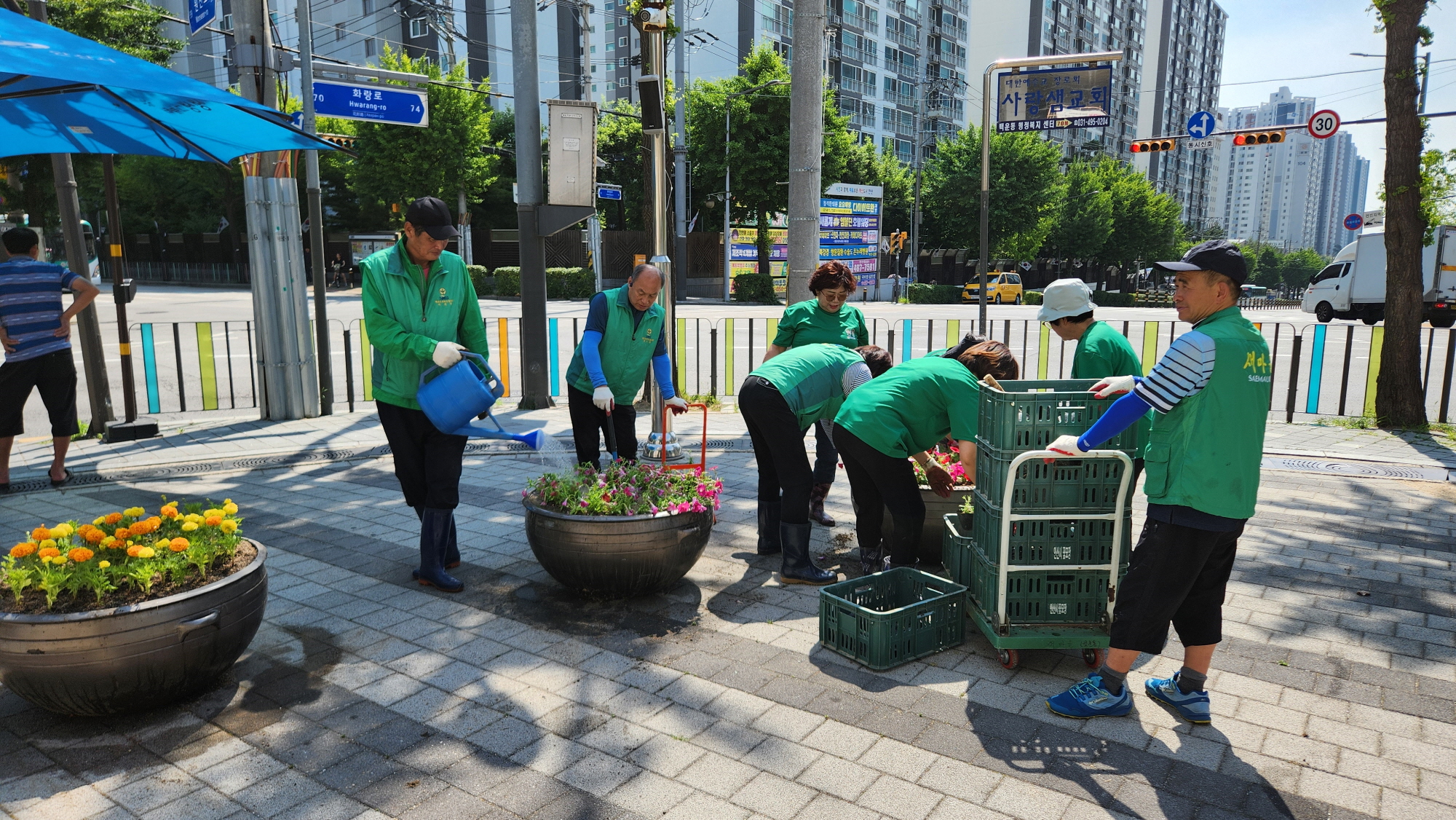 안산시 백운동 새마을회, 알록달록 꽃 화단 조성