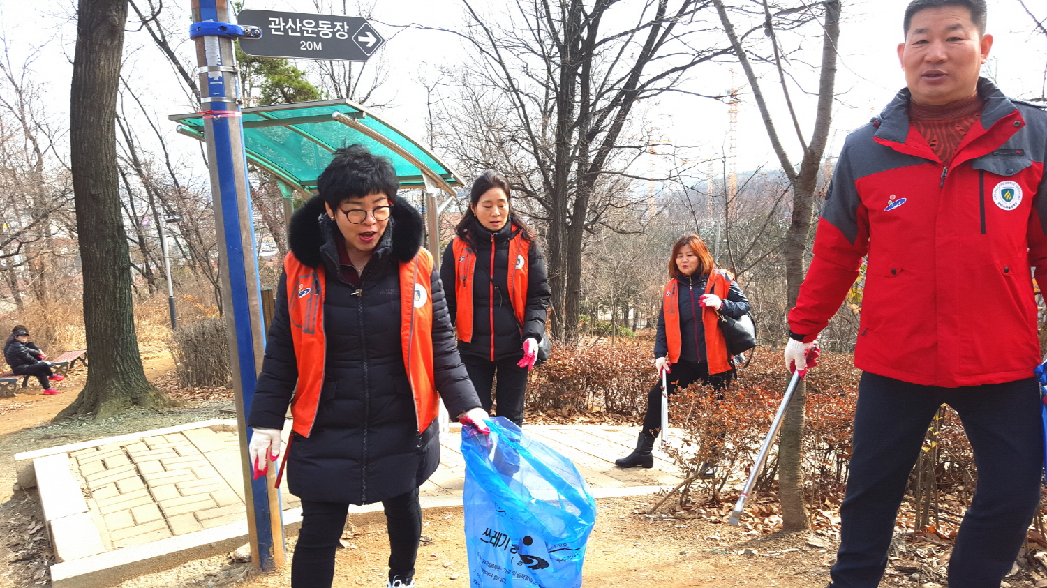 백운동 자율방재단, 관산공원 산불방지 예찰활동 실시